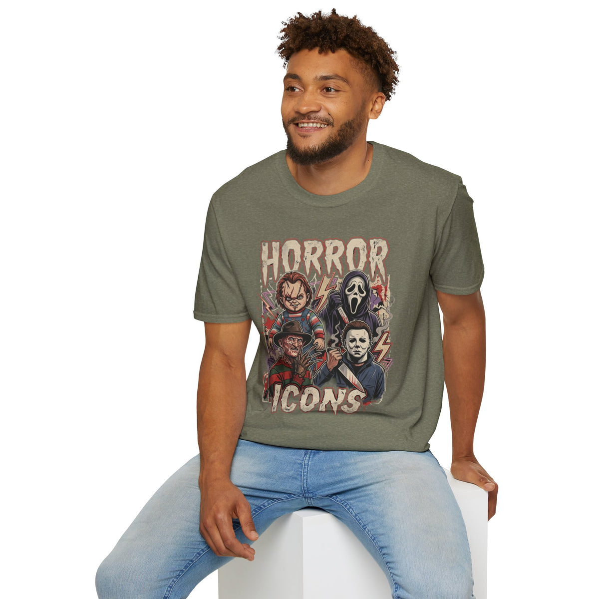 Horror Icons T‑Shirt — Retro Slasher Movie Mashup Tee