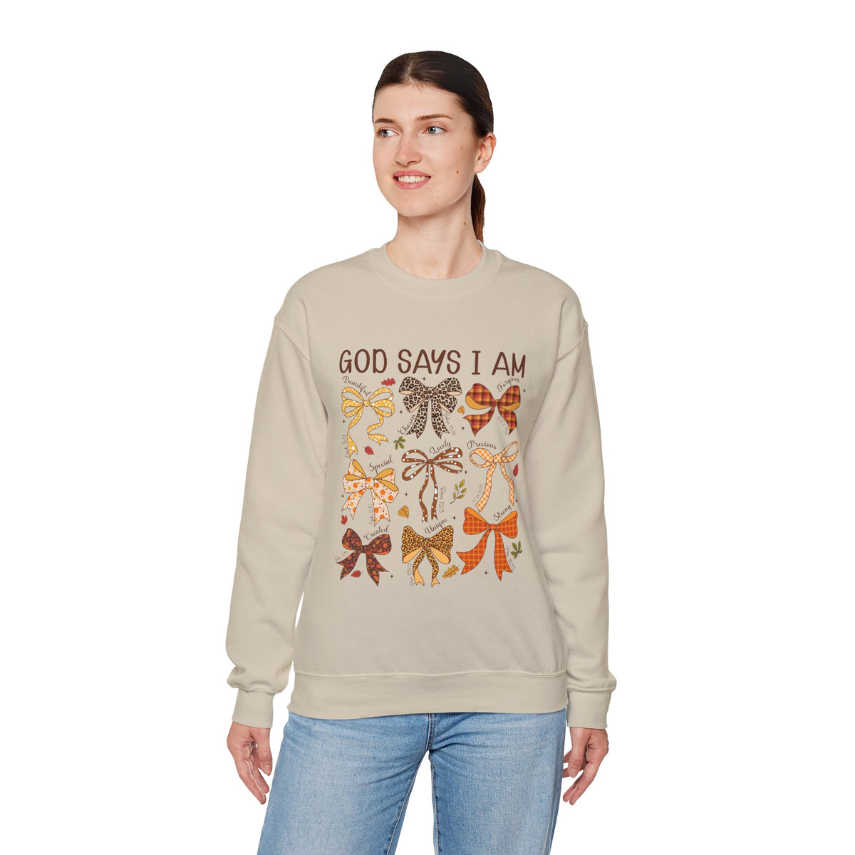 God Says I Am - Bow Pattern Sweatshirt