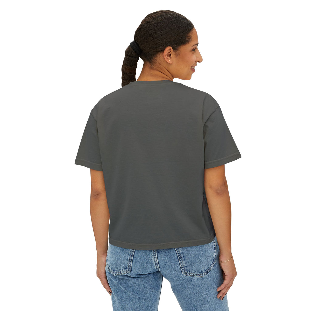 Fall Goose Boxy Tee — Cute Pumpkin Latte Graphic Women's Shirt