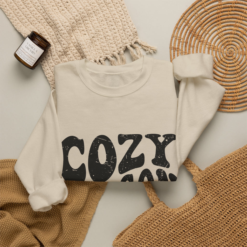 Cozy Season Crewneck Sweatshirt — "Cozy Season" Retro Graphic Pullover