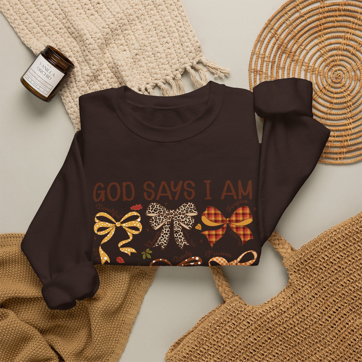 God Says I Am - Bow Pattern Sweatshirt