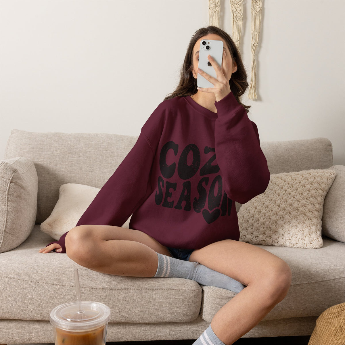 Cozy Season Crewneck Sweatshirt — "Cozy Season" Retro Graphic Pullover