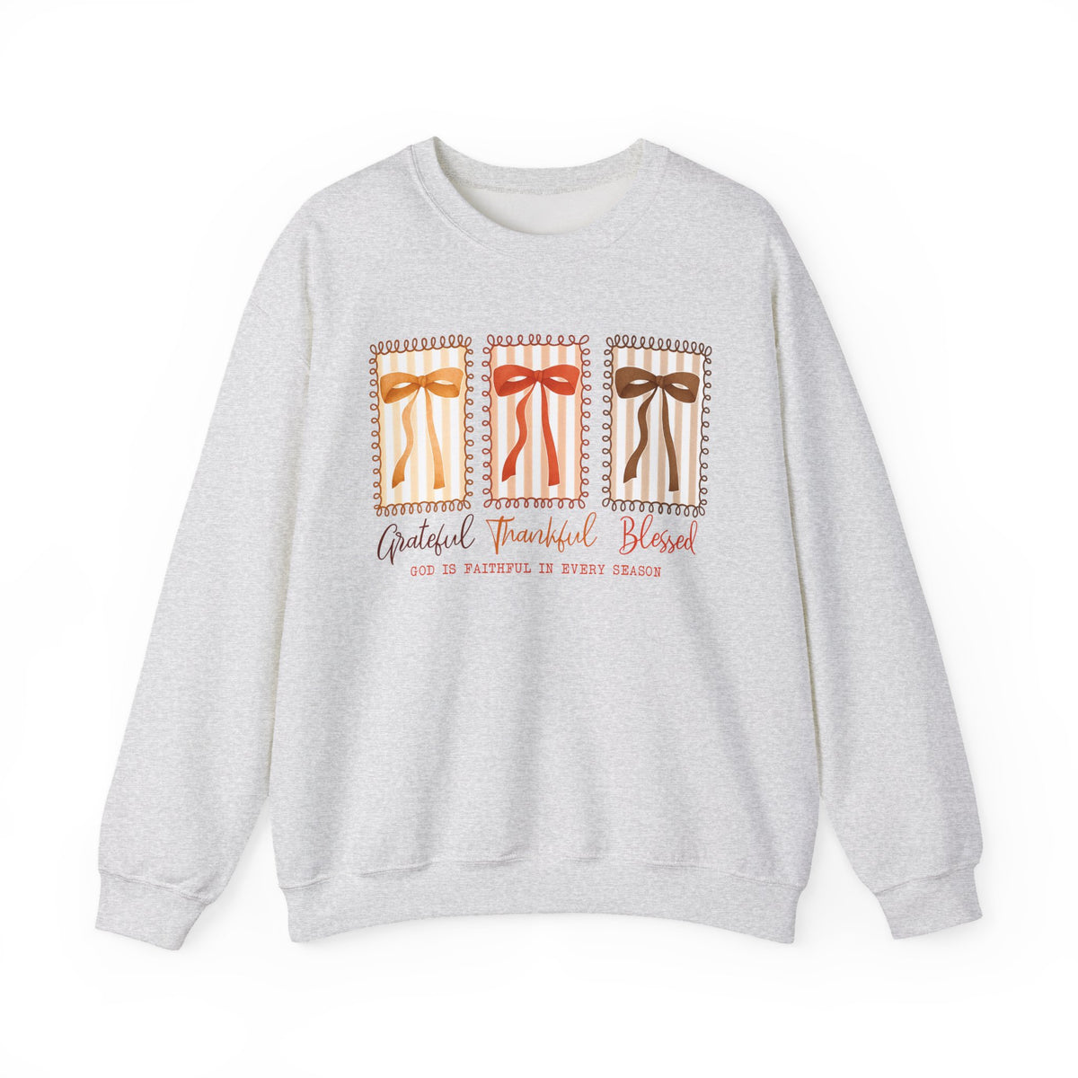 Grateful Thankful Blessed Crewneck — Autumn Fall Cozy Pullover