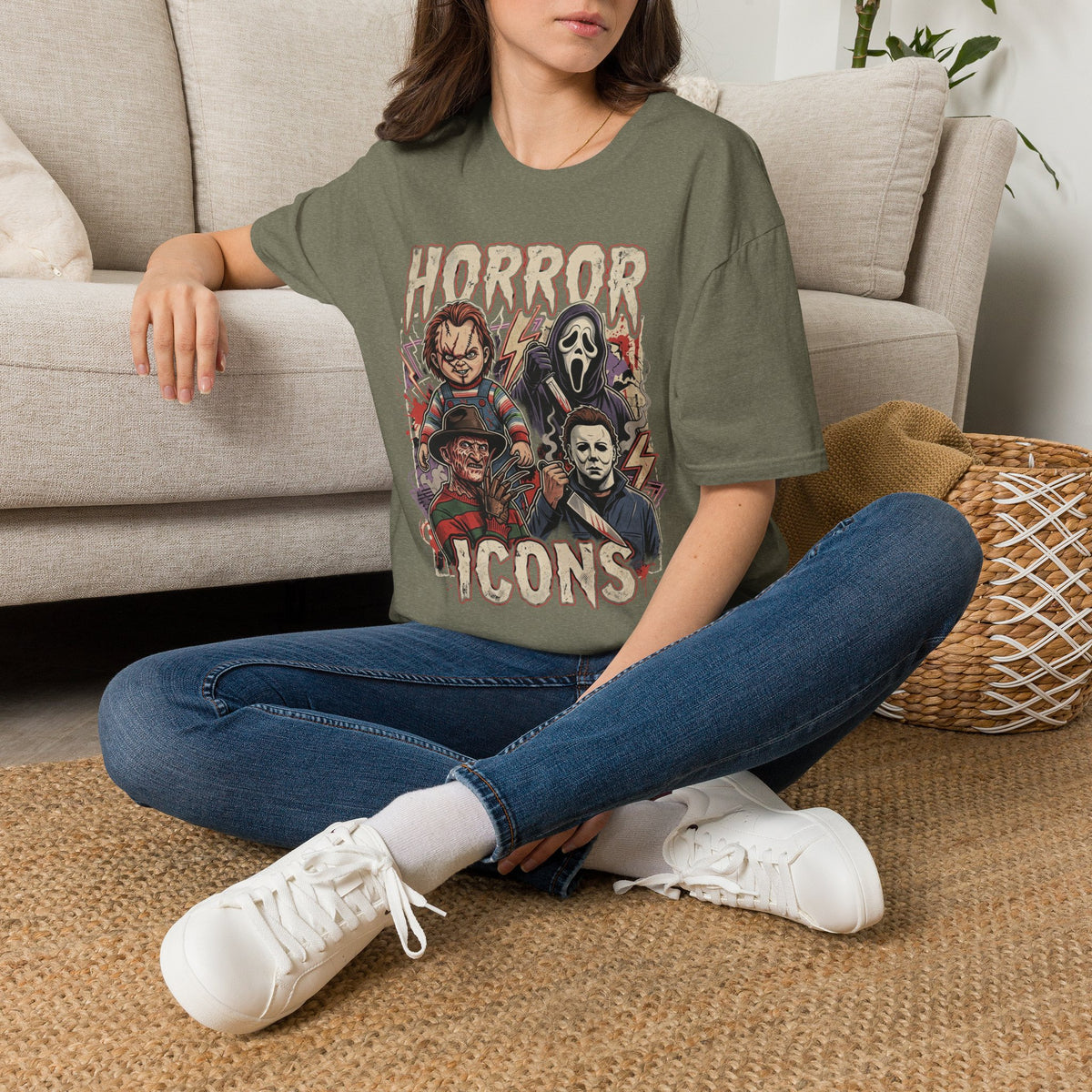Horror Icons T‑Shirt — Retro Slasher Movie Mashup Tee