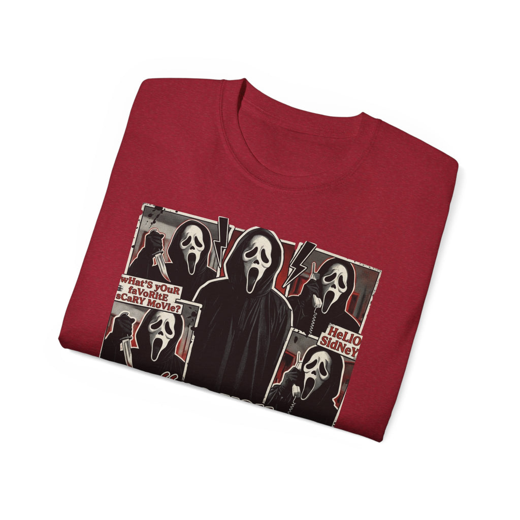 Scream Movie Graphic Tee — “no you hang up first” Horror Fan T-Shirt