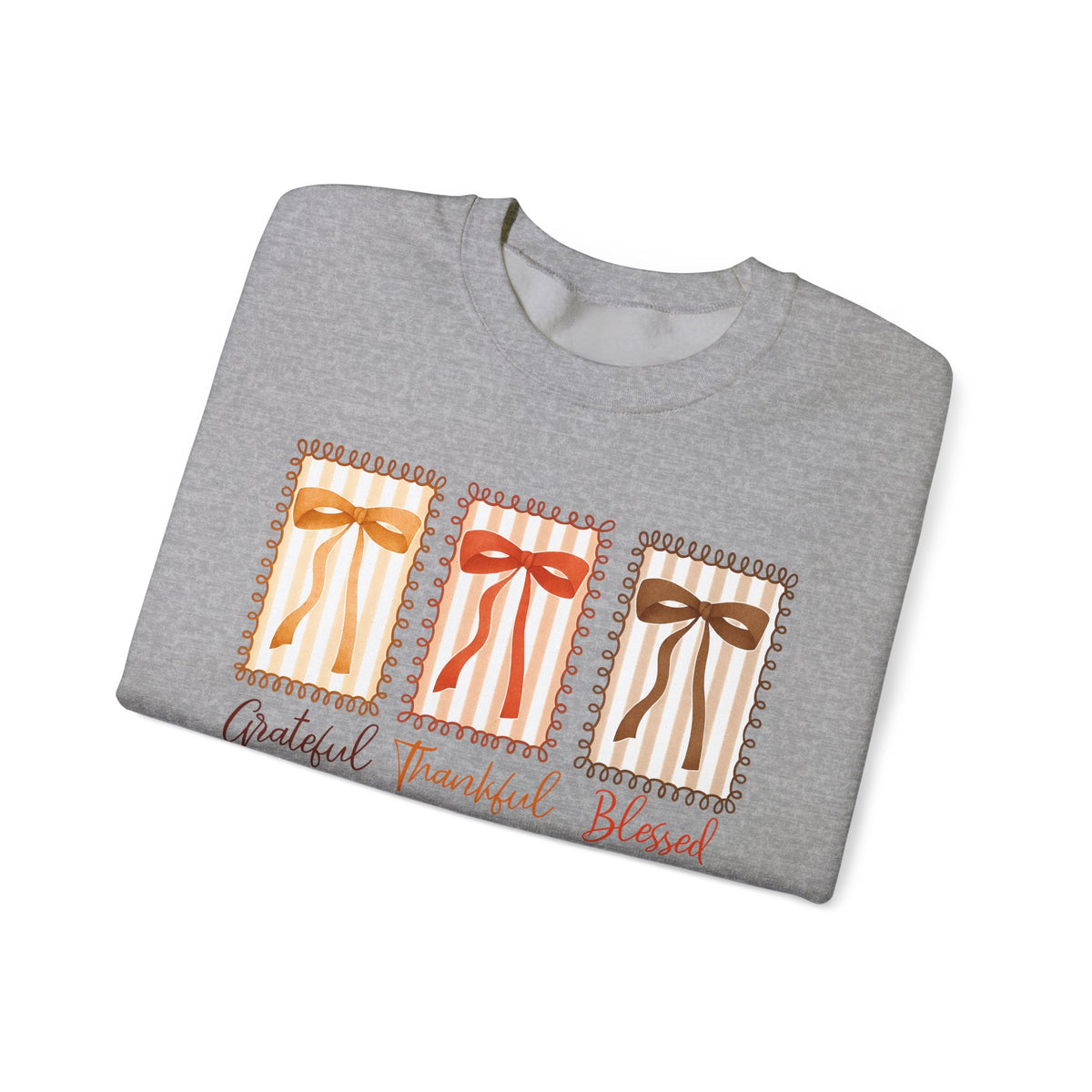Grateful Thankful Blessed Crewneck — Autumn Fall Cozy Pullover