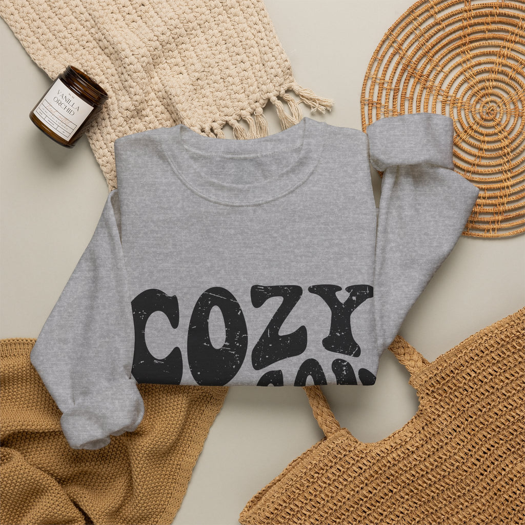 Cozy Season Crewneck Sweatshirt — "Cozy Season" Retro Graphic Pullover
