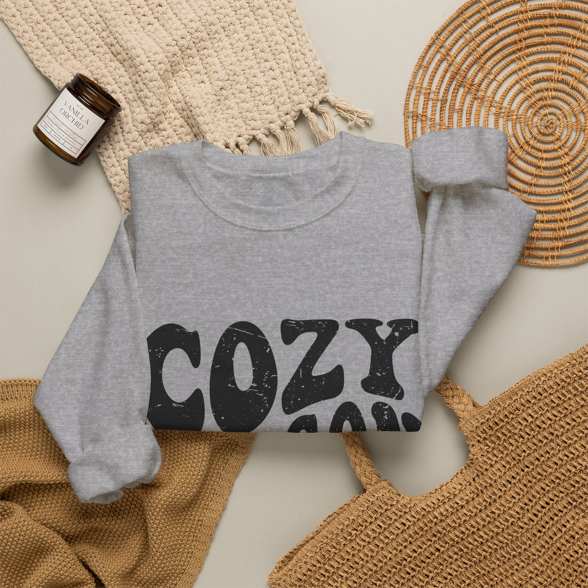 Cozy Season Crewneck Sweatshirt — "Cozy Season" Retro Graphic Pullover
