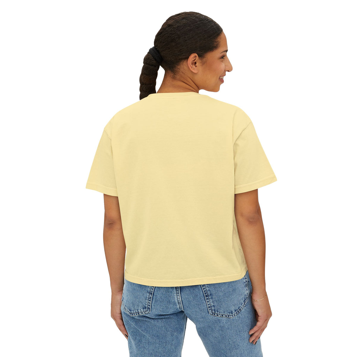 Fall Goose Boxy Tee — Cute Pumpkin Latte Graphic Women's Shirt
