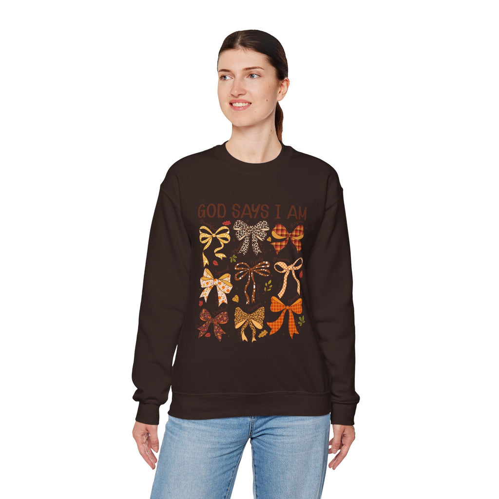 God Says I Am - Bow Pattern Sweatshirt