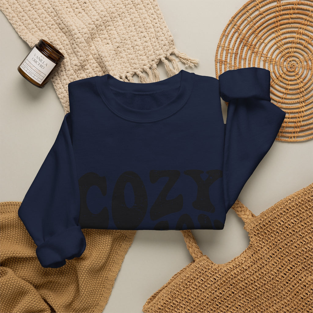 Cozy Season Crewneck Sweatshirt — "Cozy Season" Retro Graphic Pullover