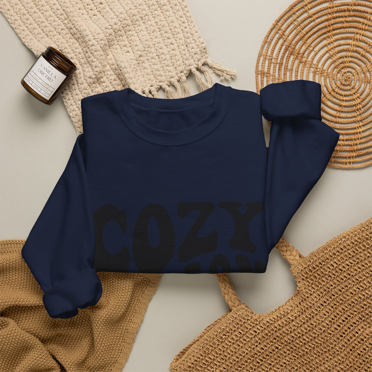 Cozy Season Crewneck Sweatshirt — "Cozy Season" Retro Graphic Pullover
