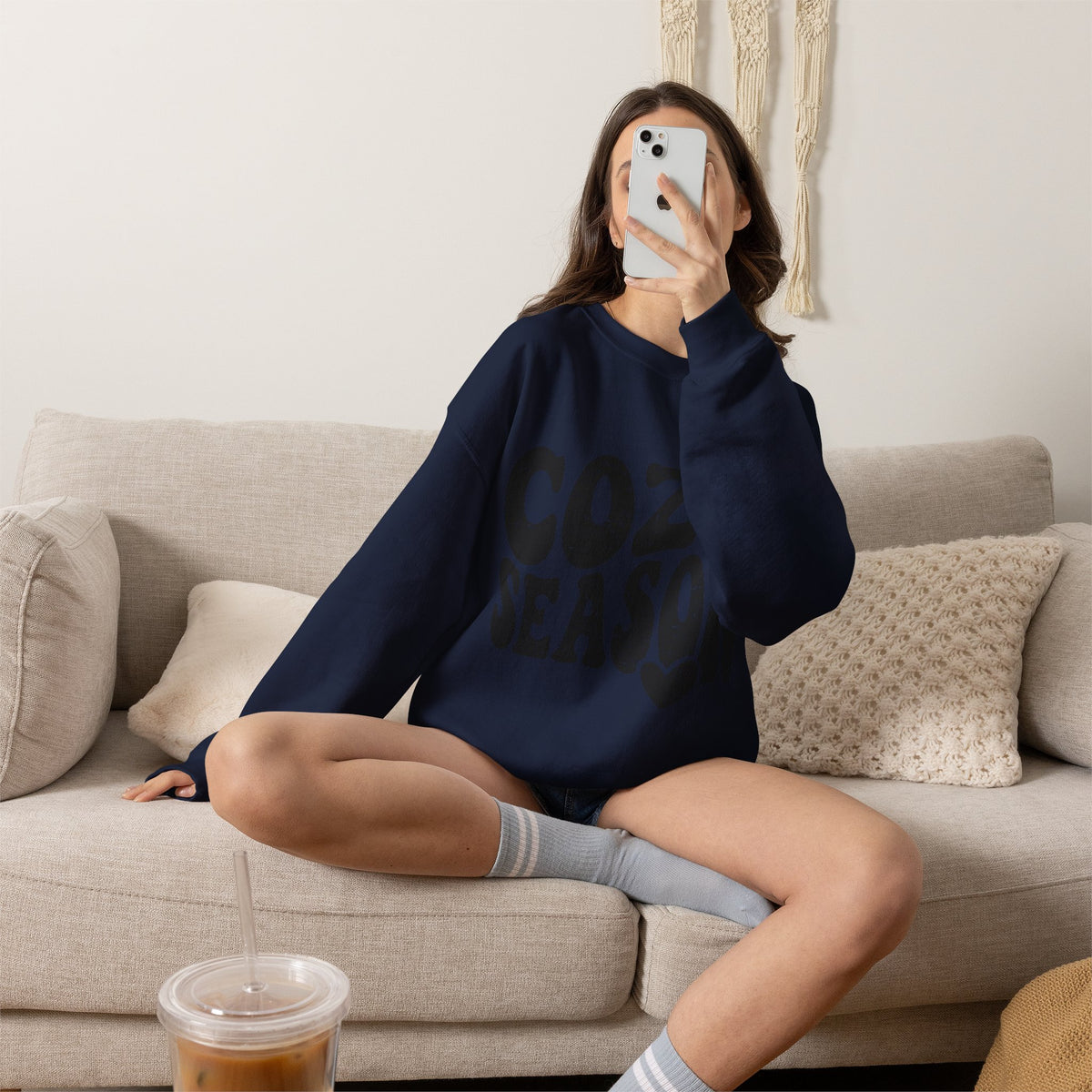Cozy Season Crewneck Sweatshirt — "Cozy Season" Retro Graphic Pullover