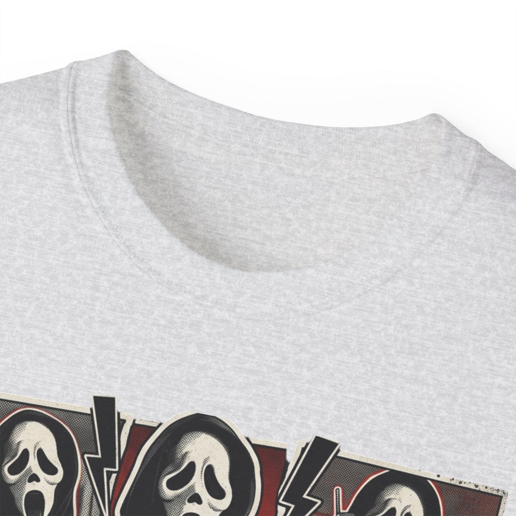 Scream Movie Graphic Tee — “no you hang up first” Horror Fan T-Shirt