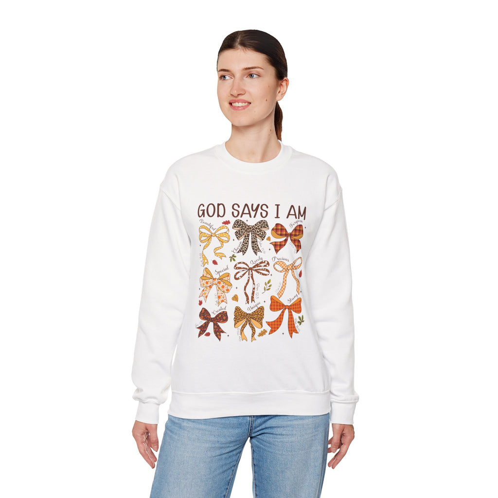 God Says I Am - Bow Pattern Sweatshirt