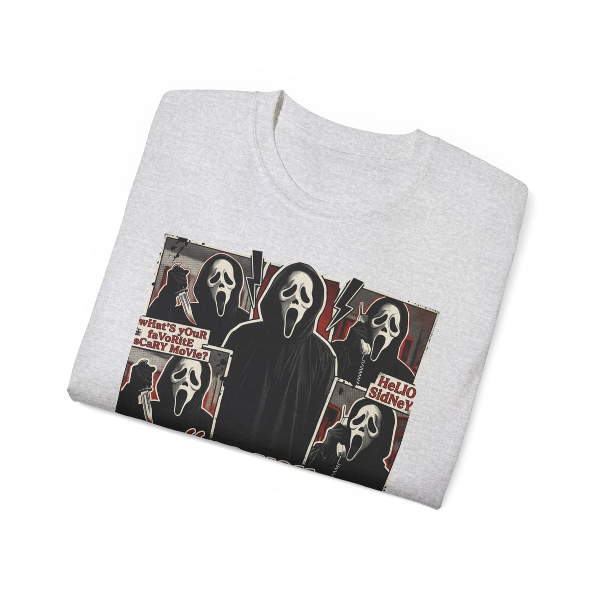 Scream Movie Graphic Tee — “no you hang up first” Horror Fan T-Shirt