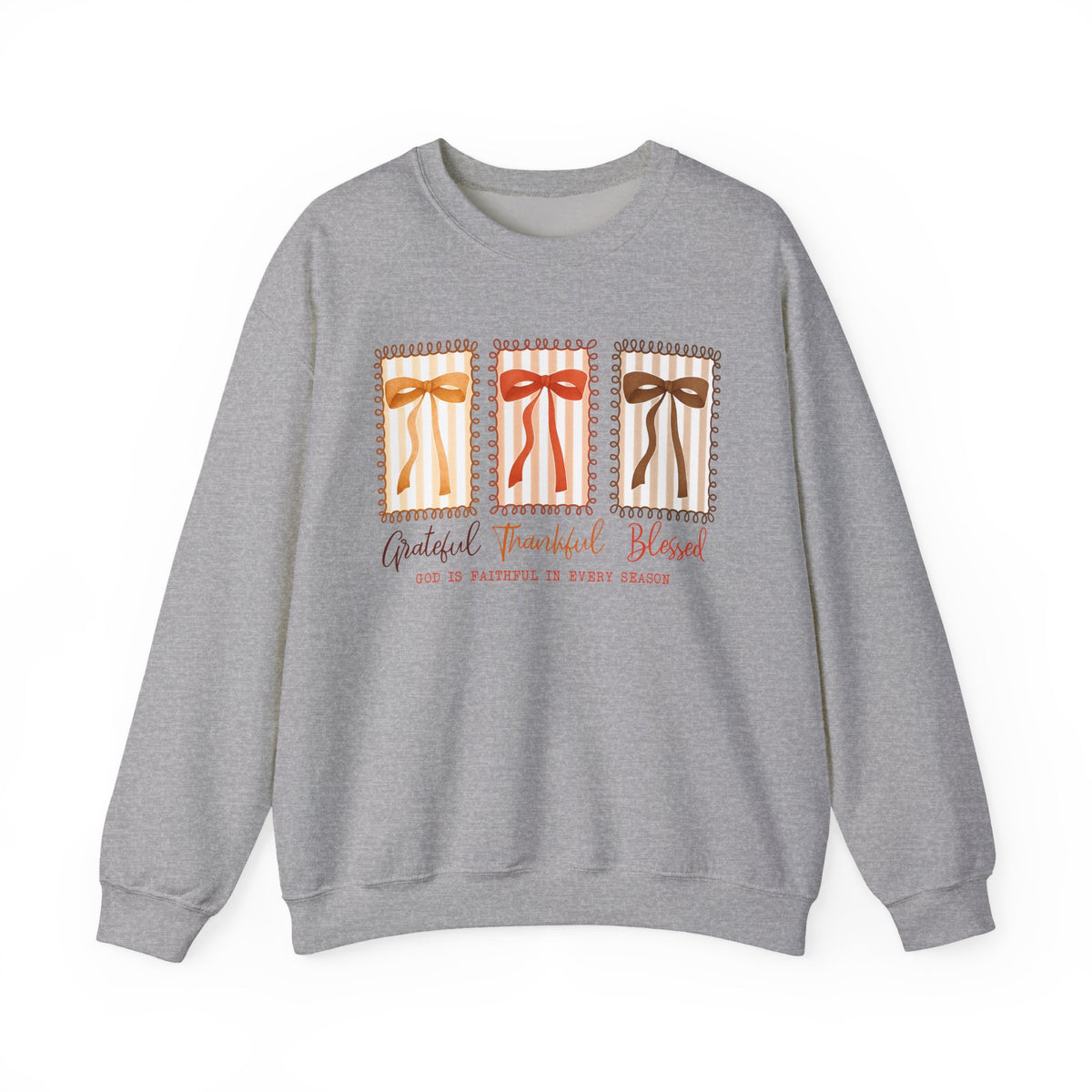 Grateful Thankful Blessed Crewneck — Autumn Fall Cozy Pullover