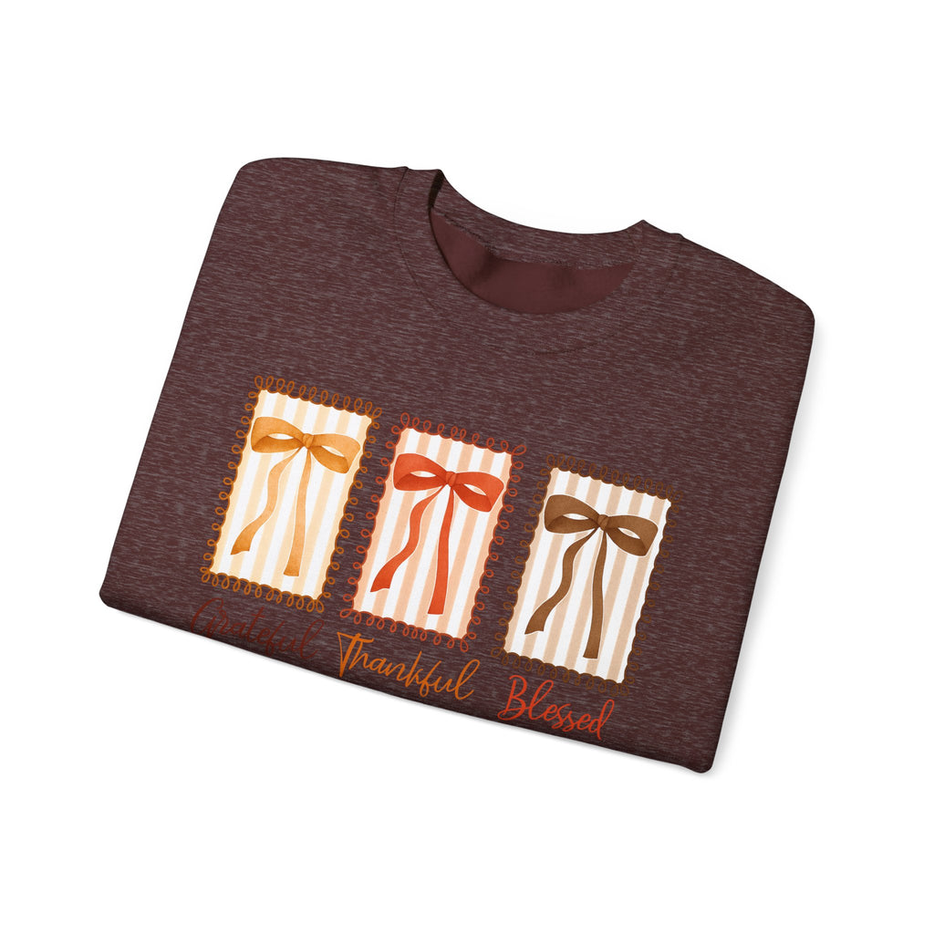 Grateful Thankful Blessed Crewneck — Autumn Fall Cozy Pullover