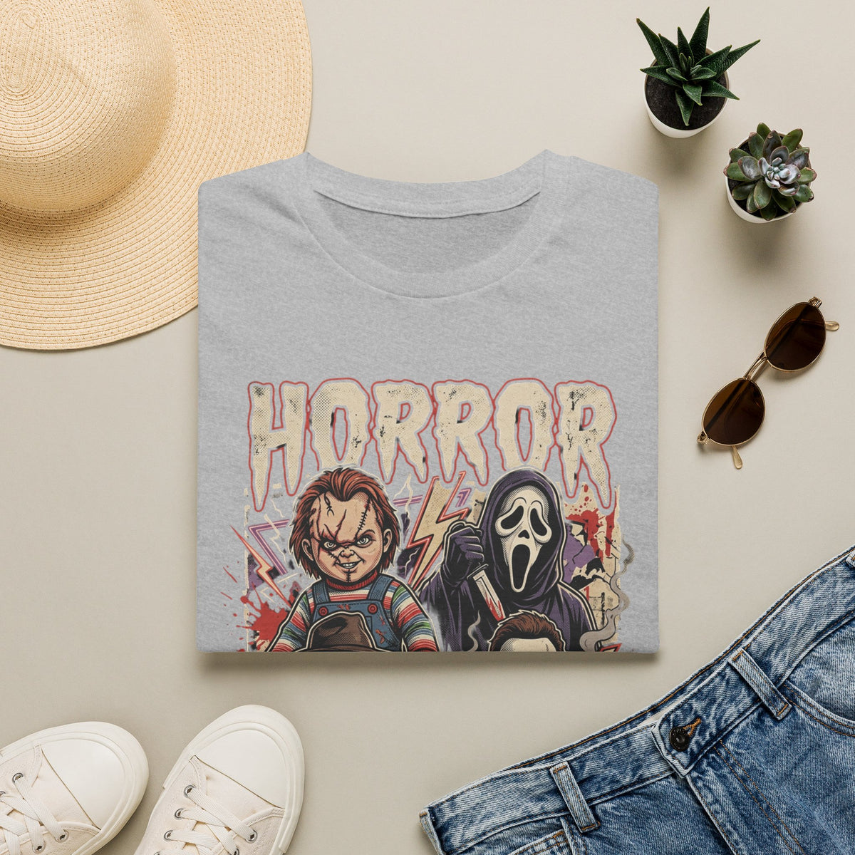 Horror Icons T‑Shirt — Retro Slasher Movie Mashup Tee