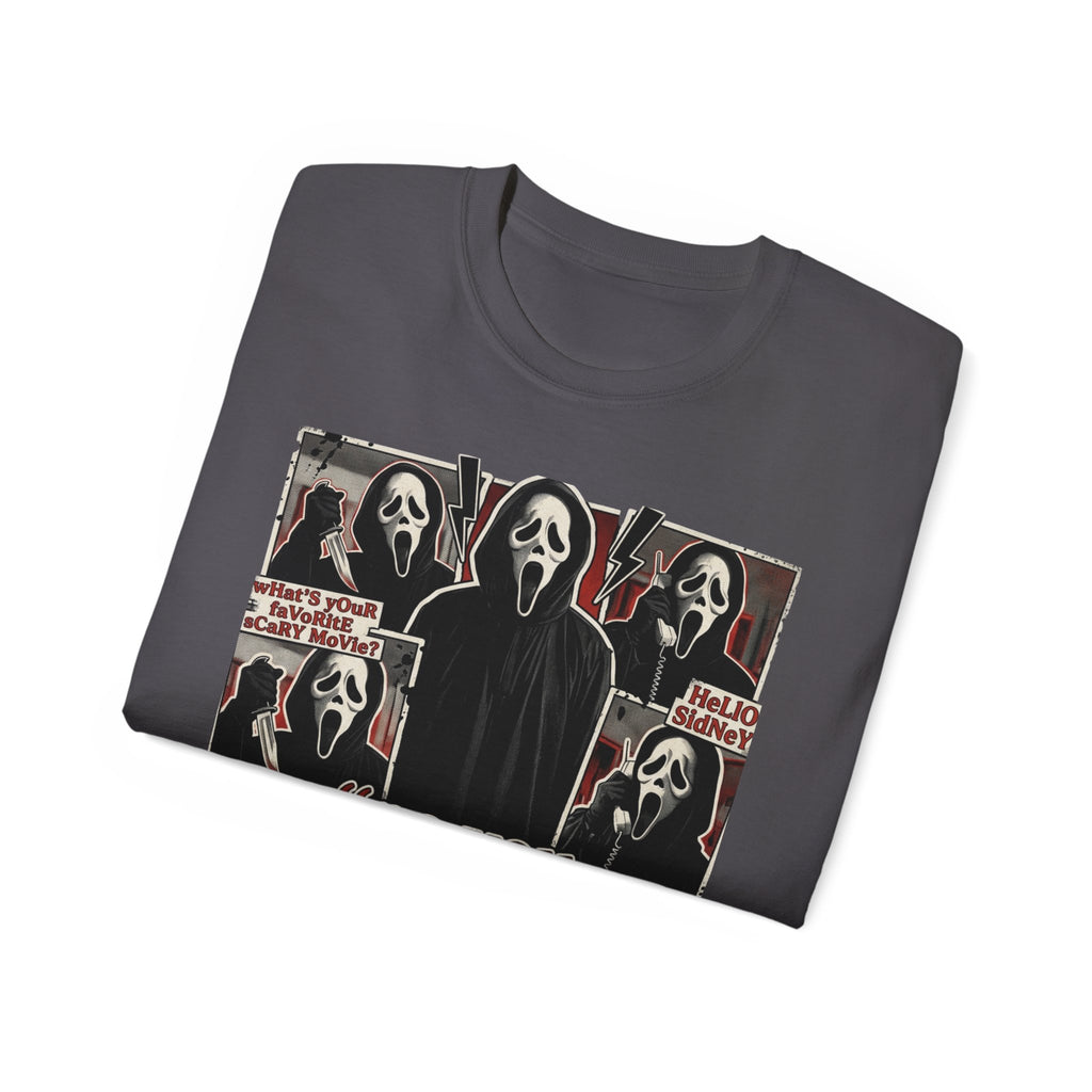 Scream Movie Graphic Tee — “no you hang up first” Horror Fan T-Shirt