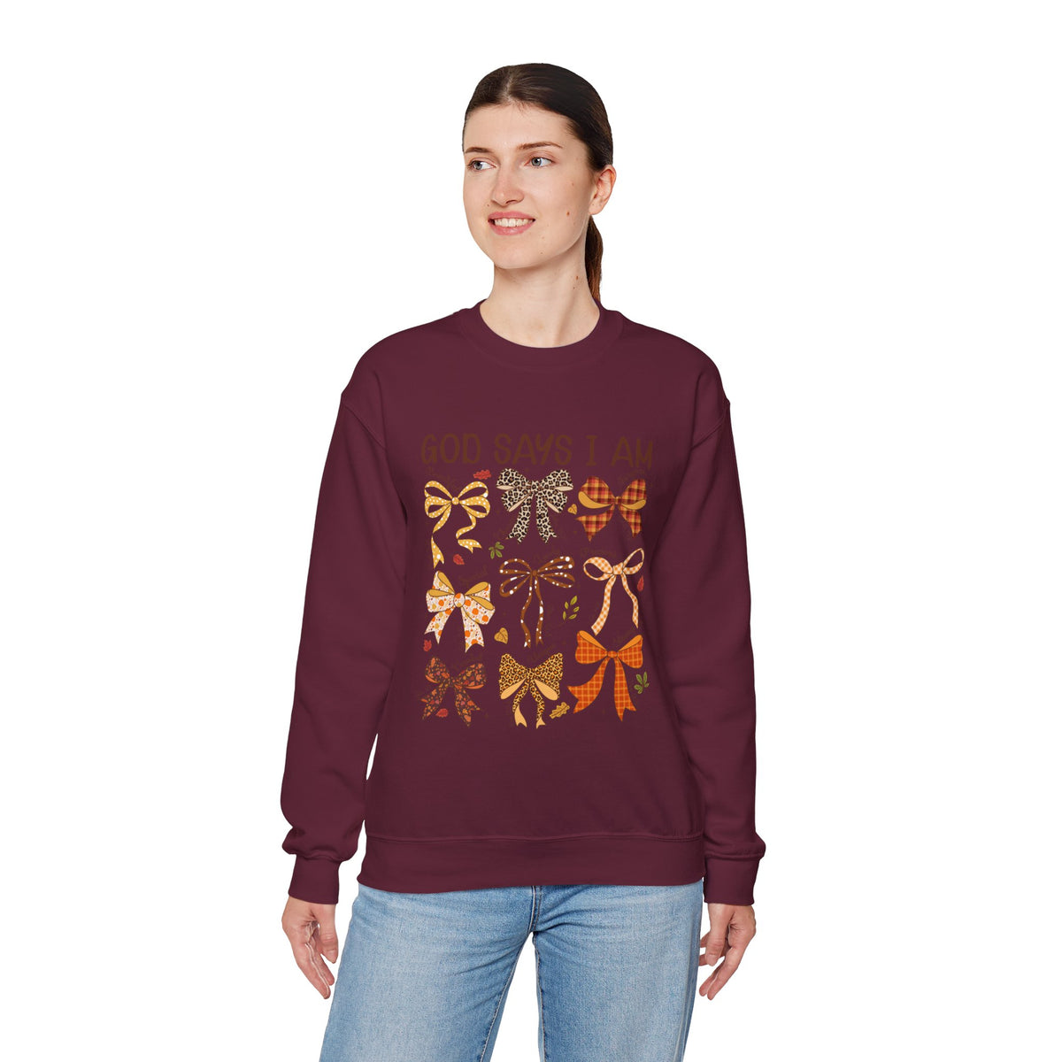 God Says I Am - Bow Pattern Sweatshirt