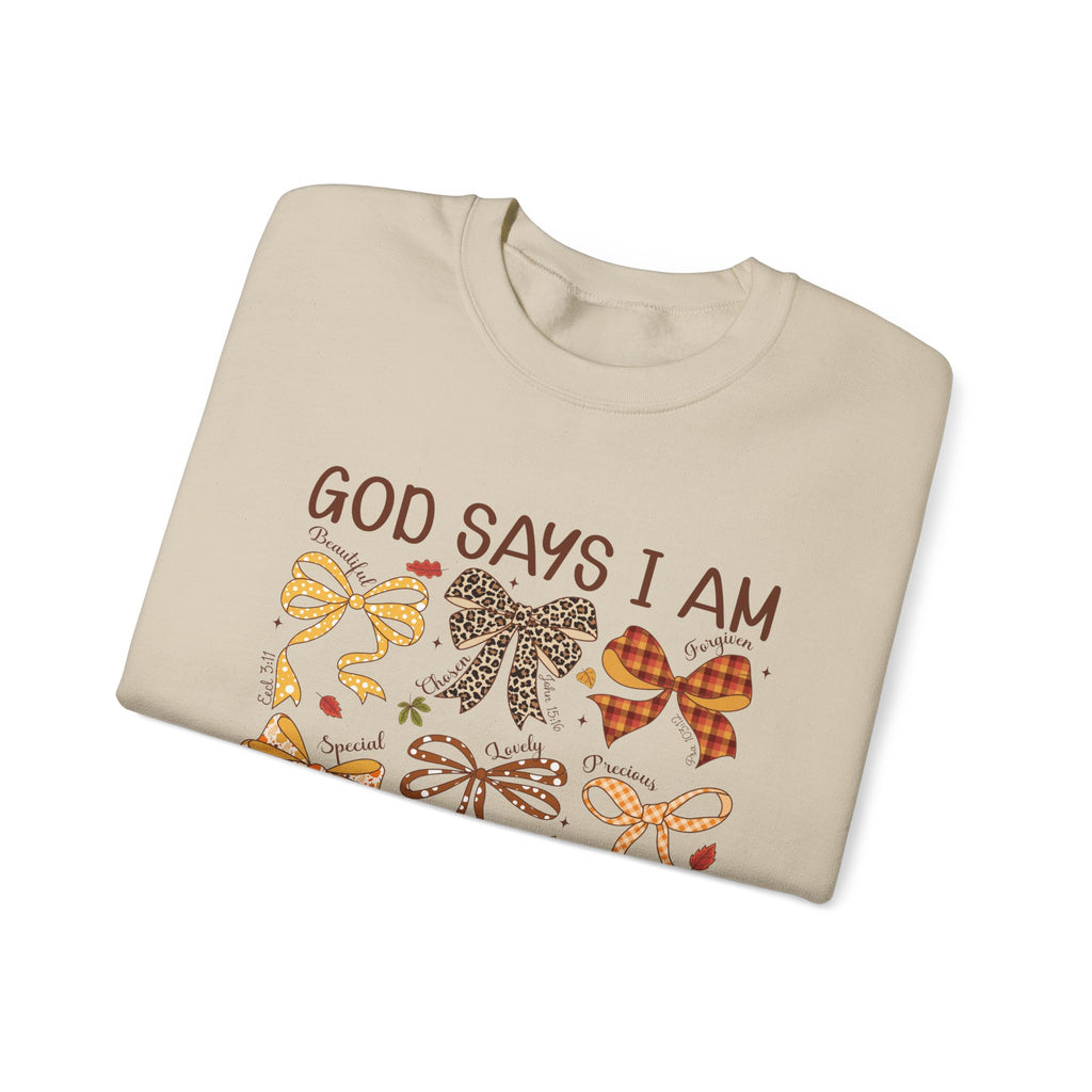 God Says I Am - Bow Pattern Sweatshirt