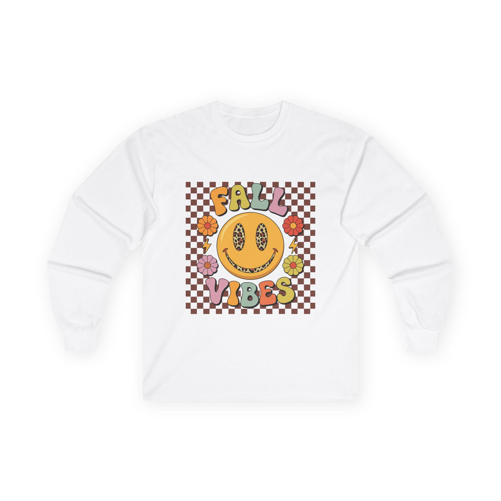 Happy Fall Vibes Smiley Long Sleeve Tee