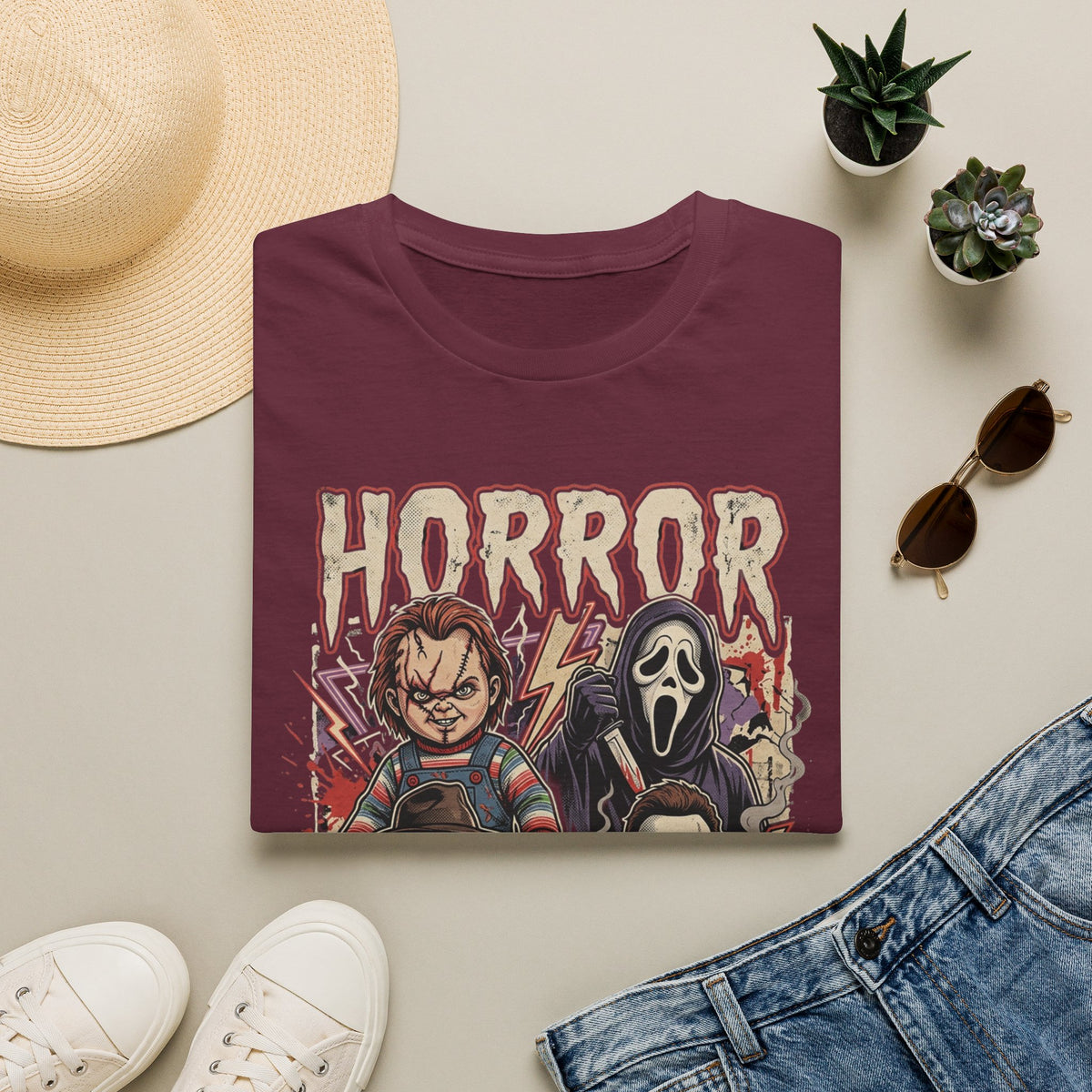 Horror Icons T‑Shirt — Retro Slasher Movie Mashup Tee